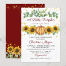 Search for pumpkins and sunflowers invitations A little pumpkin