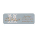 Search for blue and gold return address labels Monogrammed