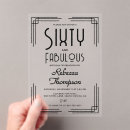 Search for white 60th birthday invitations Sixty and fabulous