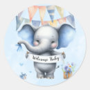 Search for blue grey elephant baby shower stickers Boy