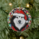 Search for alaskan husky christmas tree decorations Alaskan malamute dog