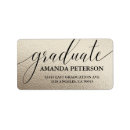 Search for black gold graduation return address labels Typography