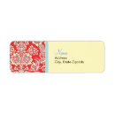 Search for red damask return address labels Elegant