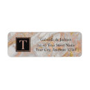 Search for elegant monogram wedding return address labels Rose gold