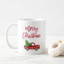 Search for vintage red truck mugs Red and green