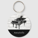 Search for piano music key rings Black