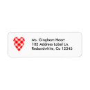 Search for red white check return address labels Country