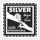 Search for 25 years stickers Black and white