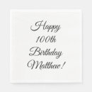 Search for 100th birthday napkins Simple