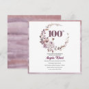 Search for 100th celebration birthday invitations Watercolor
