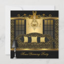 Search for black gold chandelier party invitations Elegant
