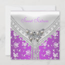 Search for purple butterfly sweet 16 invitations Floral
