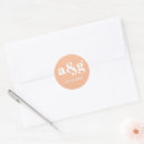 Search for peach monogram wedding stickers Initials