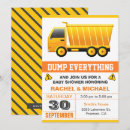 Search for dump truck baby shower invitations Modern