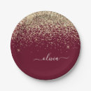 Search for burgundy and gold plates Glitter