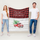 Search for red truck christmas blankets Vintage