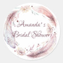Search for feathers round stickers Bridal shower