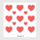 Search for three hearts stickers Red