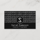 Search for binary code business cards Engineer
