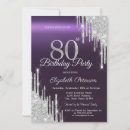 Search for purple 80th birthday invitations Violet