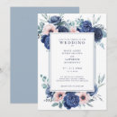 Search for navy blue and dusty rose wedding invitations Watercolor floral