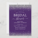 Search for purple and silver bridal shower invitations Bride