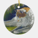 Search for orange and white cat christmas tree decorations Feline