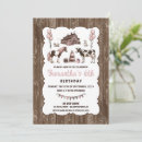 Search for barn 1st birthday invitations Pink