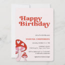 Search for toadstool birthday invitations Pink