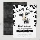 Search for holy cow 1st birthday invitations Moo
