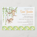Search for twin monkey baby shower invitations Jungle