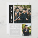 Search for black and silver graduation invitations White