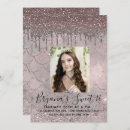 Search for dripping glitter rose gold pink invitations Glam