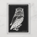Search for vintage bird drawing postcards Owls
