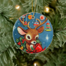 Search for vintage reindeer christmas tree decorations Retro