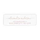 Search for rose gold wedding return address labels Modern