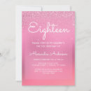 Search for pink 18th birthday invitations Eighteenth