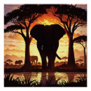 Search for african silhouette posters Elephant
