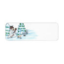 Search for dog snow return address labels Snowman