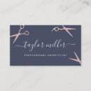 Search for navy and rose gold business cards Hairdresser