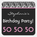 Search for pink zebra birthday party stickers For her
