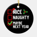Search for santa naughty list christmas tree decorations Merry