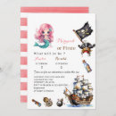 Search for mermaid and pirate invitations Watercolor