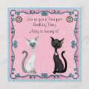 Search for black and white cat invitations Pink