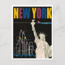 Search for big city skyline postcards Statue of liberty