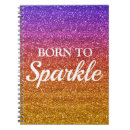 Search for purple sparkly glitter notebooks Elegant