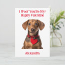 Search for dachshund valentines day cards I woof you