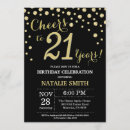 Search for gold confetti birthday invitations Black and gold