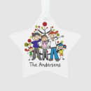 Search for family of 5 christmas tree decorations Stick people