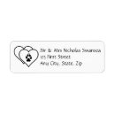 Search for two hearts return address labels Dog